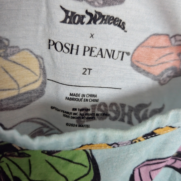 Hot Wheels x Posh Peanut 2T Toddler One-Piece Cars Print - Picture 2 of 2